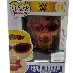 Hogan's Beach Shop Hulk Hogan Signed Funko Pop! WWE Action Figure Hulkamania! RED