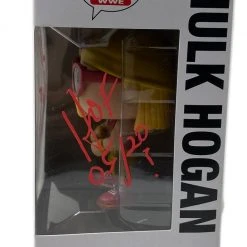 Hogan's Beach Shop Hulk Hogan Signed Funko Pop! WWE Action Figure Hulkamania! RED