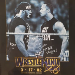Hogan's Beach Shop AUTOGRAPHED POSTERS ICON VS ICON Wrestlemania 18 Poster