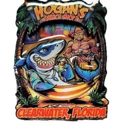 Hogan's Beach Shop SOUVENIRS 3D Shark Hammock Wood Magnet