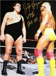 Hogan's Beach Shop Hulk Hogan Signed Hogan Vs Andre Poster AUTOGRAPHED POSTERS