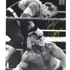 Hogan's Beach Shop Hulk Hogan Signed Sgt. Slaughter And Hogan Photo AUTOGRAPHED PHOTOS