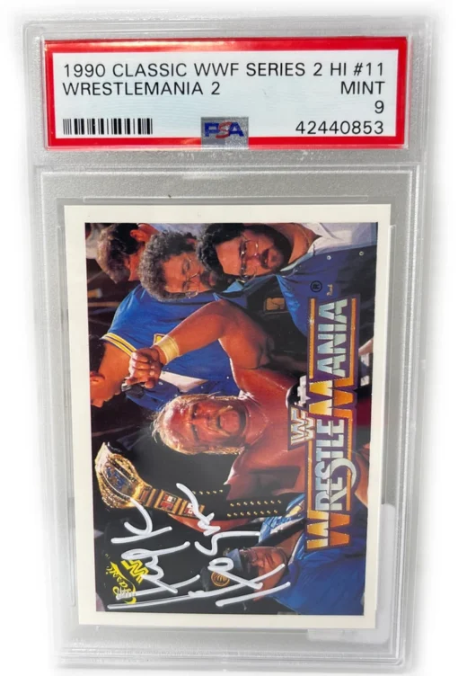 Hogan's Beach Shop TRADING CARDS Signed 1990 WWF Classic Series 2 #11 Mint Wrestlemania 2 "9" Graided 6 Hogan's Beach Shop TRADING CARDS Signed 1990 WWF Classic Series 2 #11 Mint Wrestlemania 2 "9" Graided