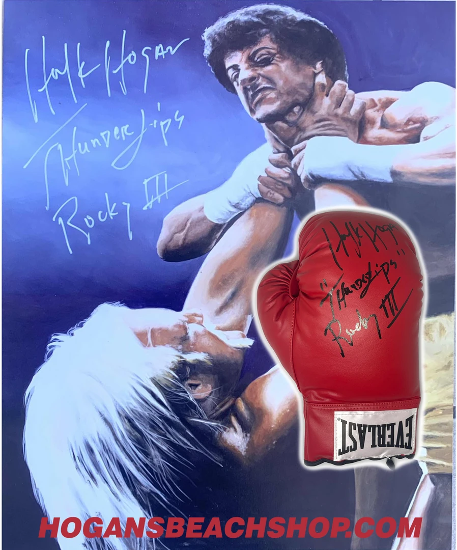 Hogan's Beach Shop Rocky Lll Poster & Glove Signed 16X20 AUTOGRAPHED POSTERS 1 Hogan's Beach Shop Rocky Lll Poster & Glove Signed 16X20 AUTOGRAPHED POSTERS