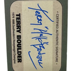 Hogan's Beach Shop TRADING CARDS Signed 1979 "Terry Boulder" NWA Southeast Heavy Weight Champion Card