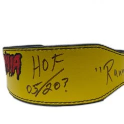 Hogan's Beach Shop Yellow Hulkamania Signed Weight Belt